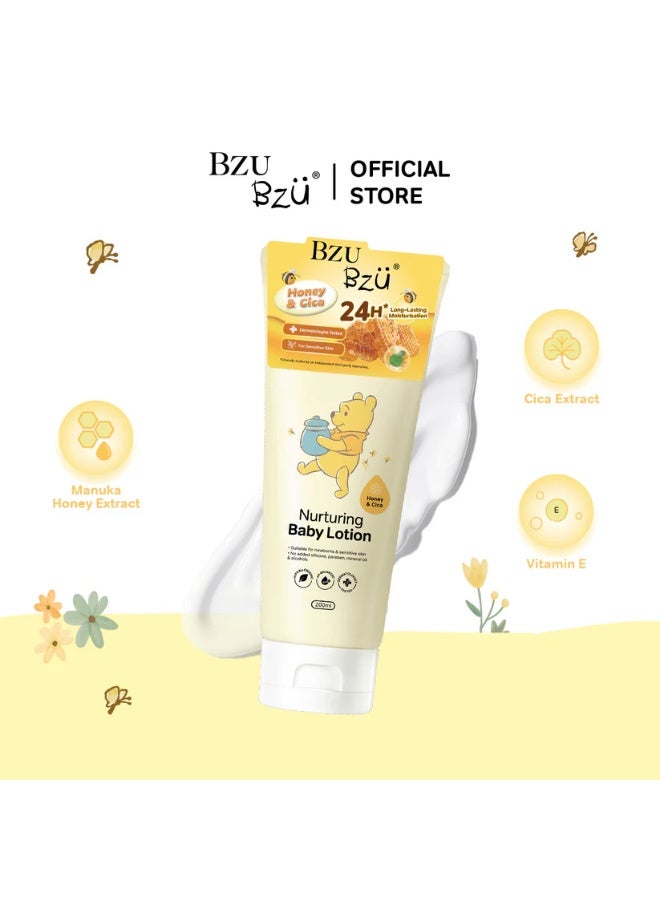 BZU BZÜ BZU BZU Nurturing Baby Lotion 200ml | 24H Long-Lasting Moisturising Baby Lotion for Newborns & Sensitive Skin | With Manuka Honey Extract, Cica Extract & Shea Butter | Hypoallergenic Baby Skincare | Dermatologist Tested - Image 3