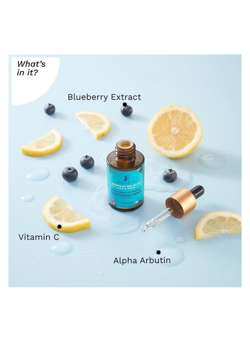 PILGRIM Alpha Arbutin And 3% Vitamin C Brightening Face Serum For Glowing Skin 30Ml  - Image 3