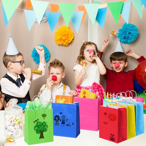 BLEWINDZ 32Pcs 10.6" Medium Gift Bags with Tissues, Paper Party Favor Bags with Handles, Rainbow Goodie Bag for Birthday, Wedding, Party Supplies - Image 2