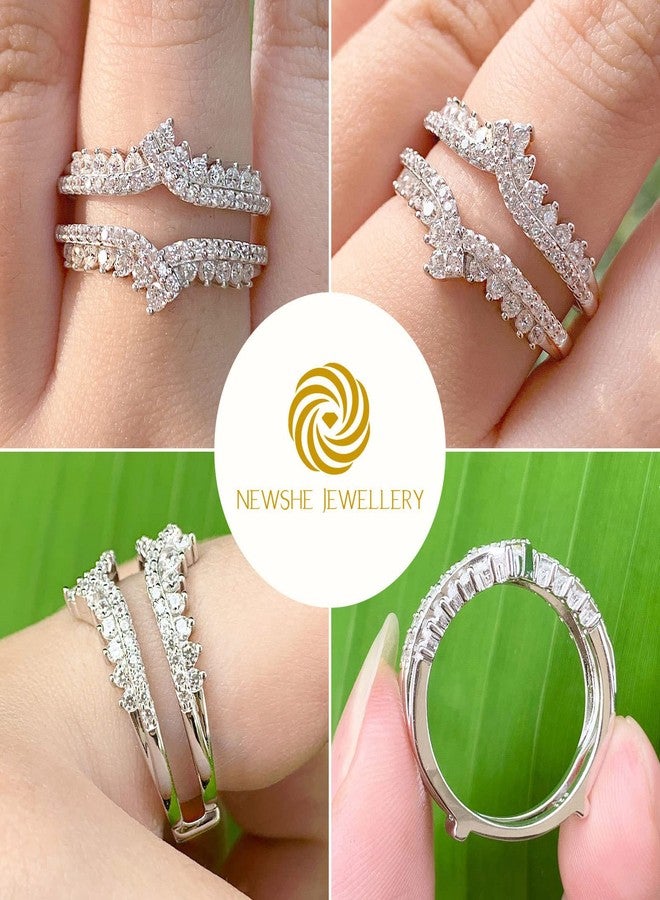 نيو شي جولري خاتم نيوشي للمجوهرات، خاتم زفاف مرصع بالزركون للنساء، مصنوع من الفضة الإسترليني عيار 925، مقاس 12 - Image 5
