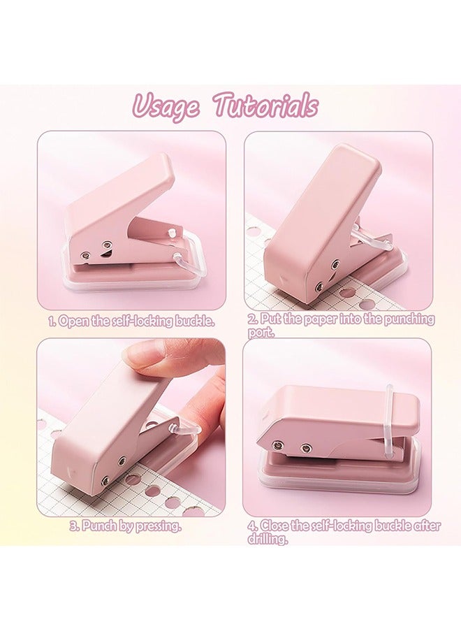 Generic 2Pcs Single Hole Punch, Mini Single Hole Punch with 10Pcs Binder Rings, 6mm 1/4 Inch Portable Circle Holes 10 Sheet Puncher for Paper Crafts Booklets DIY Greeting Cards Index Cards - Image 5