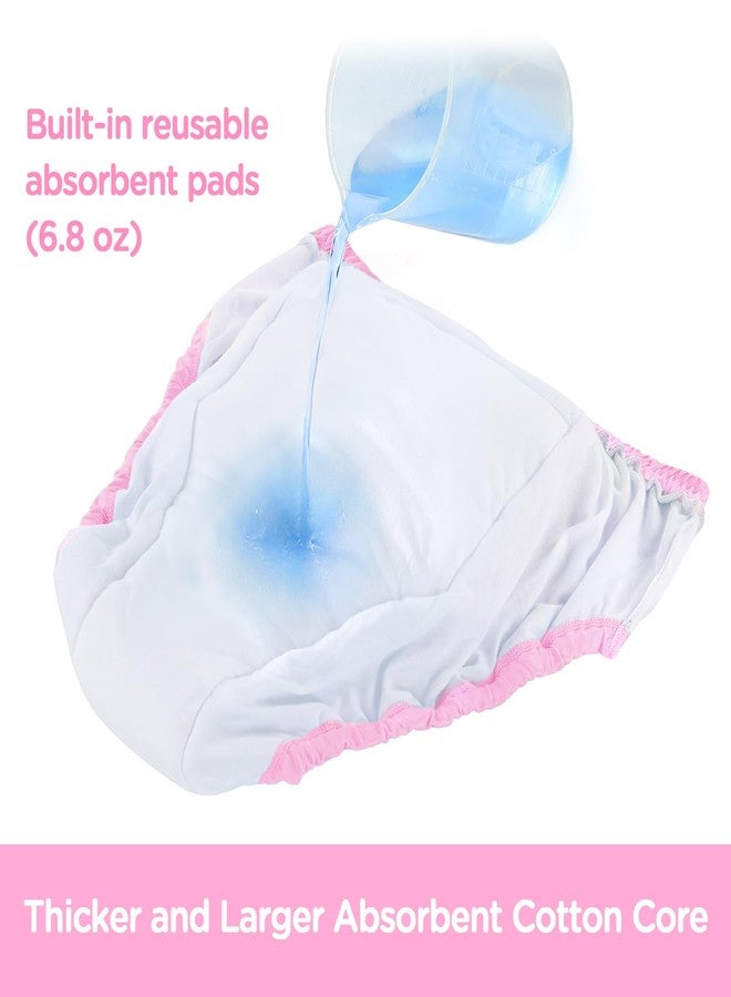 Littleforbig Soft Silky Underwear Comfortable Washable Reusable Waterproof Adult Training Pants - Full Print Baby Cuties M Pink - Image 3