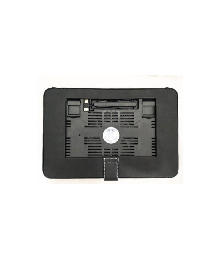 Generic laptop stand , cover and cooler made from leather with plastic usb cooler fan  - Image 5