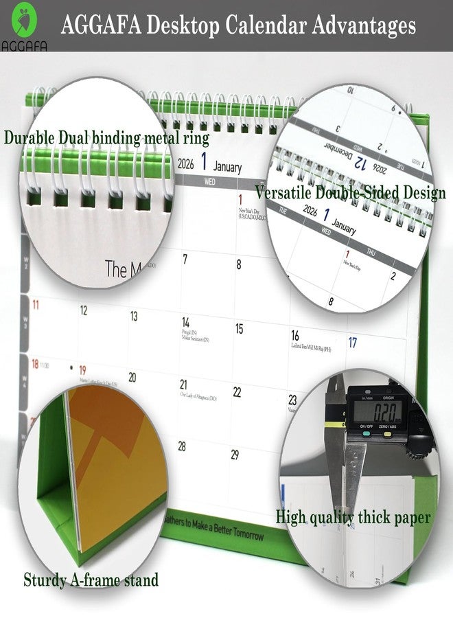 AGGAFA 2026-2027 Desk Flip Calendar, 2-in-1 Double-Sided Standing Calendar with Bigger Text & More Writing Space, Traditional & Academic Year Format, Writable Color-Coded Pages, Moon Phases & Lunar Dates, 9.8" × 7.7" Desktop Calendar (Dec. 2025-Jul. 2027) - Image 5