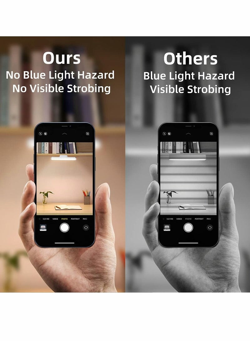 Excefore شريط ضوء LED مغناطيسي، مصباح طاولة قابل للتعتيم مع تحكم باللمس، ضوء دراسة قابل لإعادة الشحن مع 3 أوضاع ألوان، أضواء تحت الخزائن تعمل بالبطارية للمطبخ والقراءة وخزانة الملابس والمطبخ - Image 4