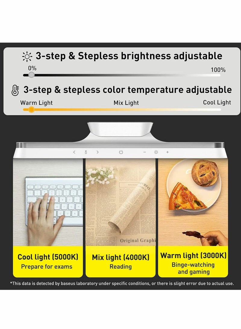 Excefore شريط ضوء LED مغناطيسي، مصباح طاولة قابل للتعتيم مع تحكم باللمس، ضوء دراسة قابل لإعادة الشحن مع 3 أوضاع ألوان، أضواء تحت الخزائن تعمل بالبطارية للمطبخ والقراءة وخزانة الملابس والمطبخ - Image 3