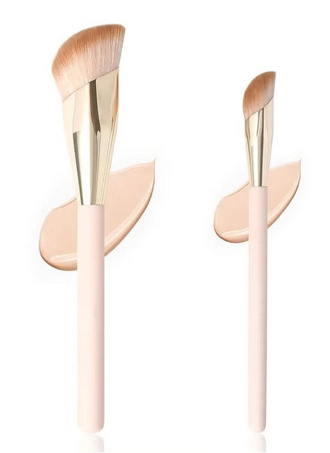 2 PCS Concealer Brush, Angled Concealer Brushes For Under Eye, Precision Face Blending Blush Brush, Foundation Concealer For Dark Circles, Make Up Nose Contour Brush Applicator