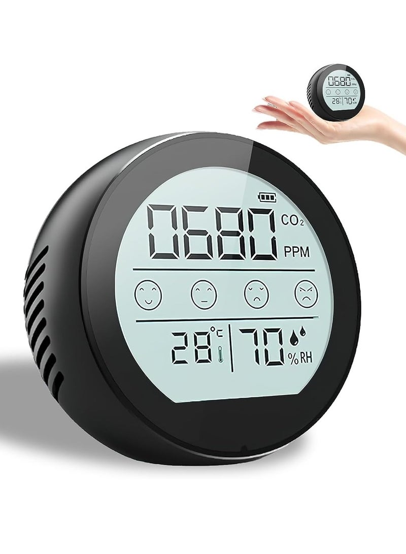 Mini CO2 Monitor, 3-in-1 Portable Carbon Dioxide Detector Temperature Humidity Air Analyzer, Stylish Highly Accurate CO2 Meter Sensor, Air Quality Monitor for Home Indoor Travel - Image 1