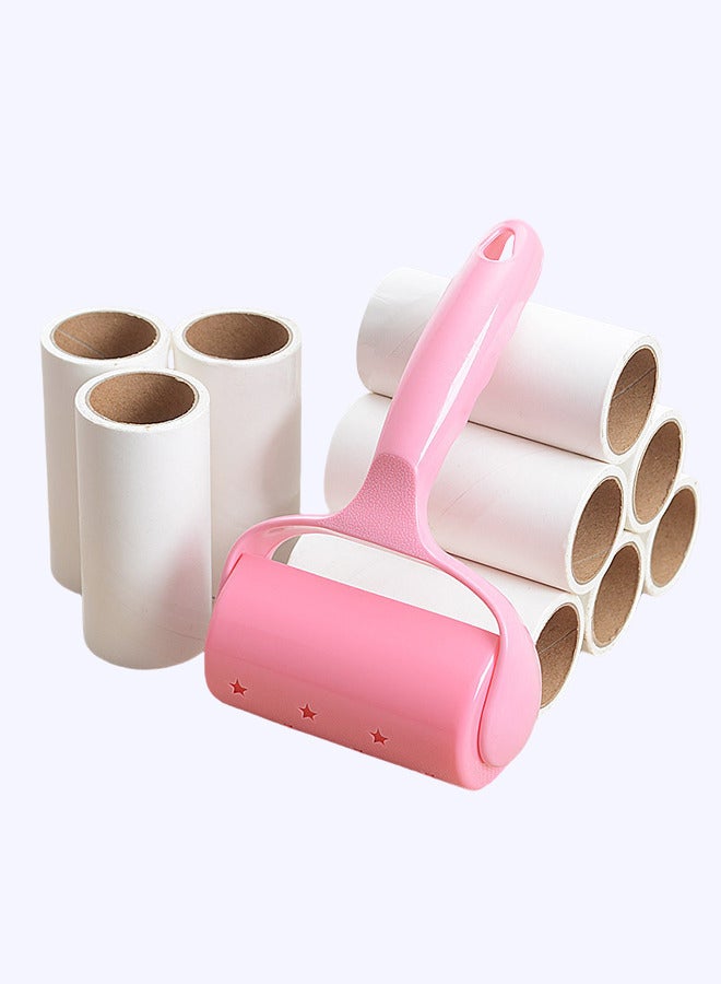 Hair Remover Lint Roller Kit with 9 Refill White, Adhesive Lint Brush for Clothes,Carpet, Car Seats, Dust,Dogs, Cats Assorted  - Image 1