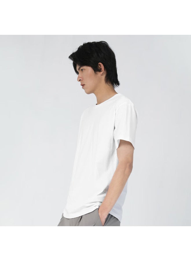 Markless تي شيرت رجالي، قميص داخلي بأكمام قصيرة بلون صلب Txa5630m، Yunfeng White، XL - Image 4