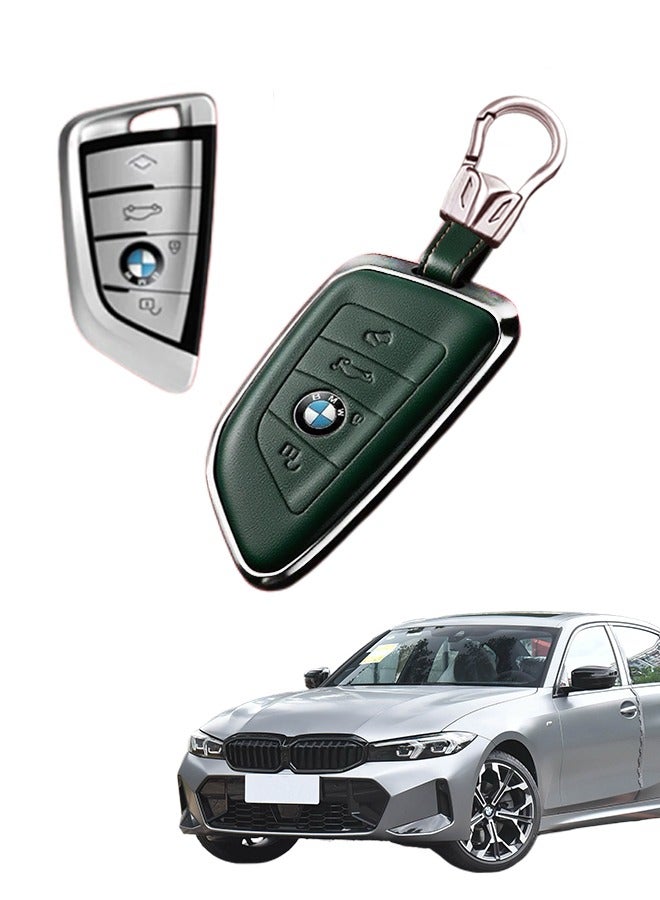 Car key sleeve, suitable for BMW car key sleeve, perfectly wraps car keys, higher-end, fall-resistant, material: the first layer of cowhide. goodcar - Image 1