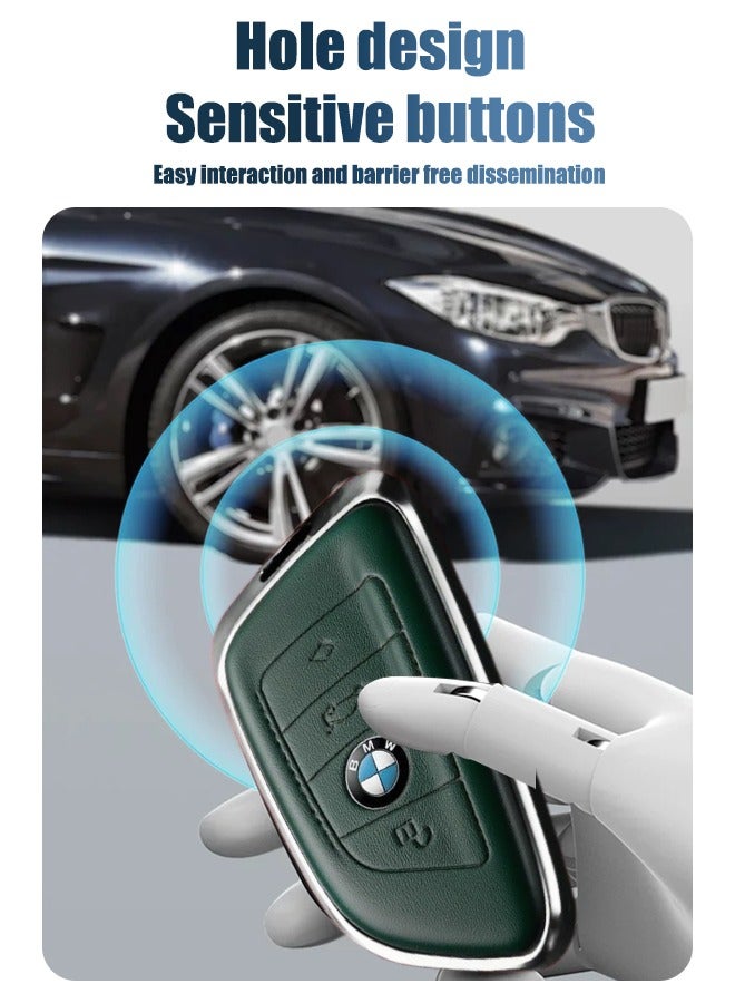 Car key sleeve, suitable for BMW car key sleeve, perfectly wraps car keys, higher-end, fall-resistant, material: the first layer of cowhide. goodcar - Image 3