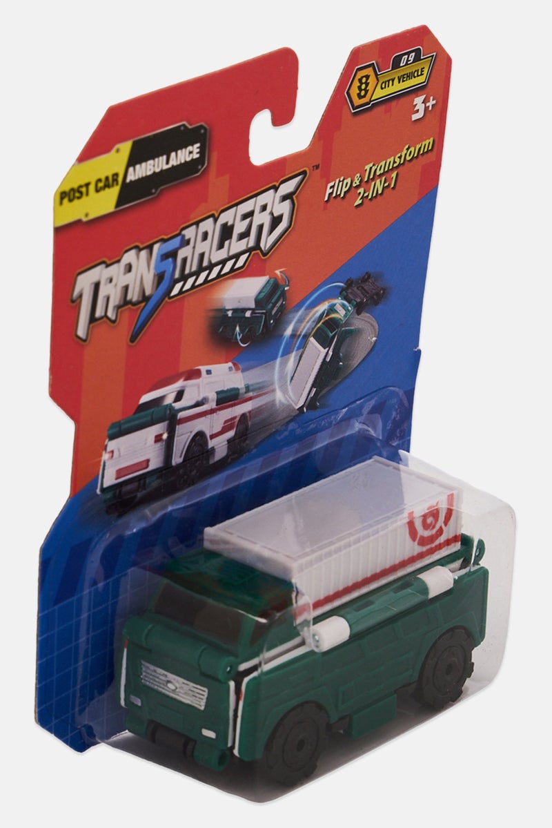 TRANSRACERS 2-In-1 Flip Vehicle Speed Train To Ambulance, Green - Image 2