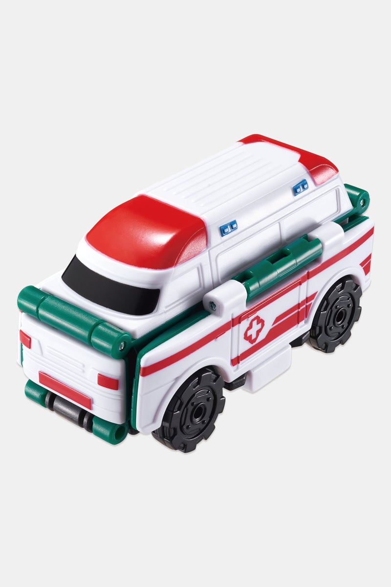 TRANSRACERS 2-In-1 Flip Vehicle Speed Train To Ambulance, Green - Image 4