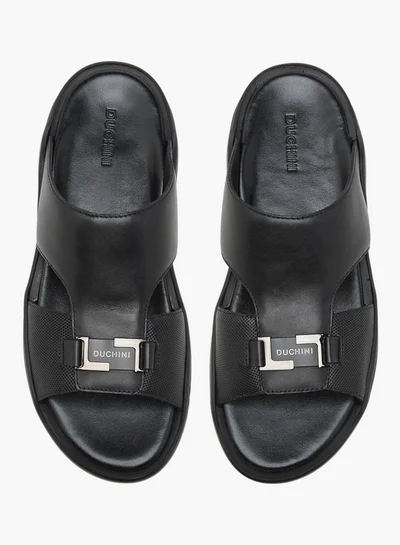 DUCHINI Men's Solid Slip-On Sandals