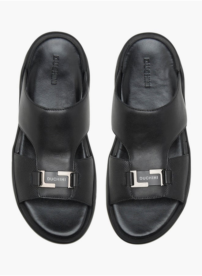 DUCHINI Men's Solid Slip-On Sandals  - Image 1