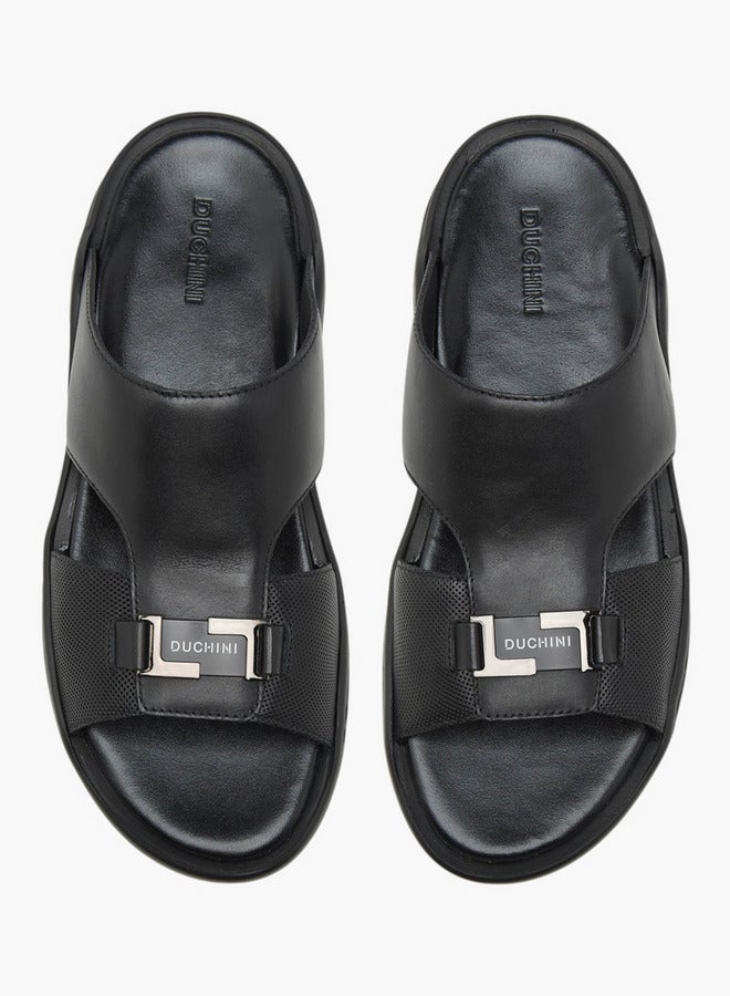 DUCHINI Men's Solid Slip-On Sandals - Image 3