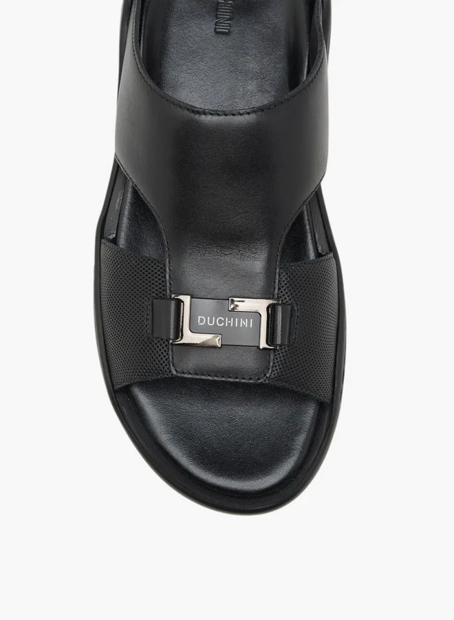 DUCHINI Men's Solid Slip-On Sandals