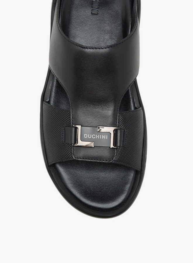 DUCHINI Men's Solid Slip-On Sandals - Image 2