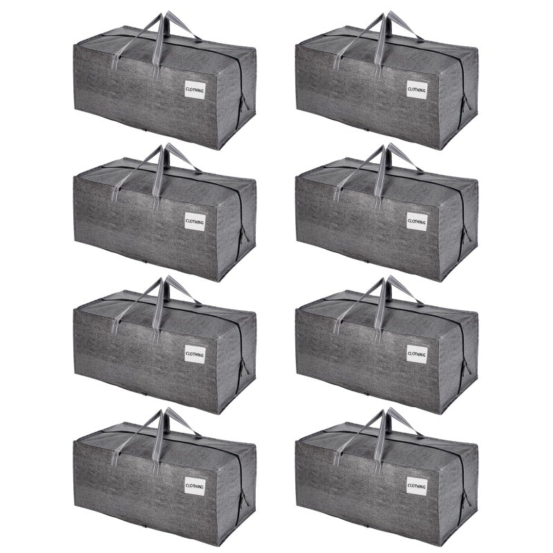 VENO 8 Pack Heavy Duty Moving Bags with Backpack Straps, Zippers & Handles, Extra Large Packing Bags for College Dorm Essentials, Moving Supplies Alternative to Cardboard Moving Boxes - Image 1