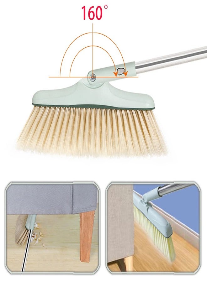 CYANLUX Broom and Dustpan Set for Home, Long Handle Dust Pan and Broom Combo for Indoor Outdoor Heavy Duty Dustpan Set for Kitchen Lobby Office Upright Standing Dustpan with Teeth (Green) - Image 5