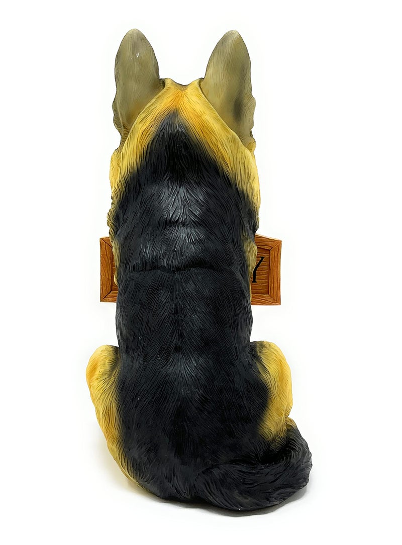 Nature'S Mark German Sheperd Dog Puppy Statue With Reversible Welcome Sign And Go Away Sign Resin Garden Decor 12"" H - Image 5