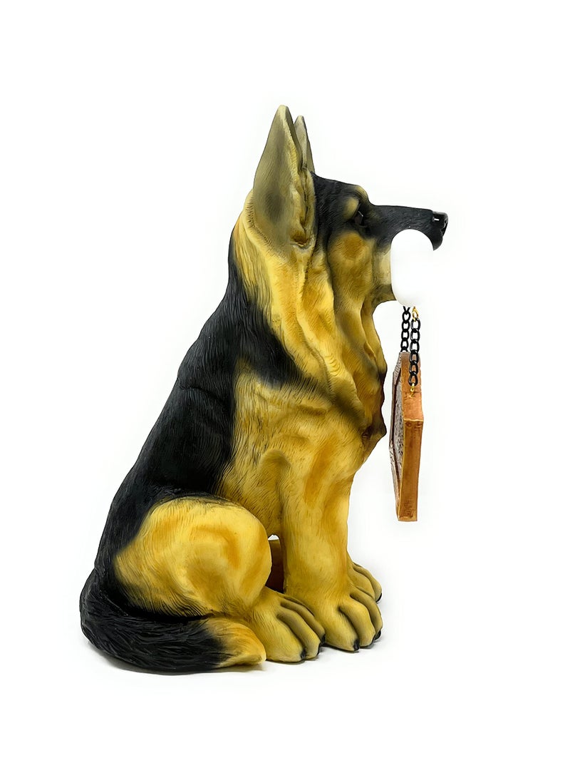 Nature'S Mark German Sheperd Dog Puppy Statue With Reversible Welcome Sign And Go Away Sign Resin Garden Decor 12"" H - Image 2