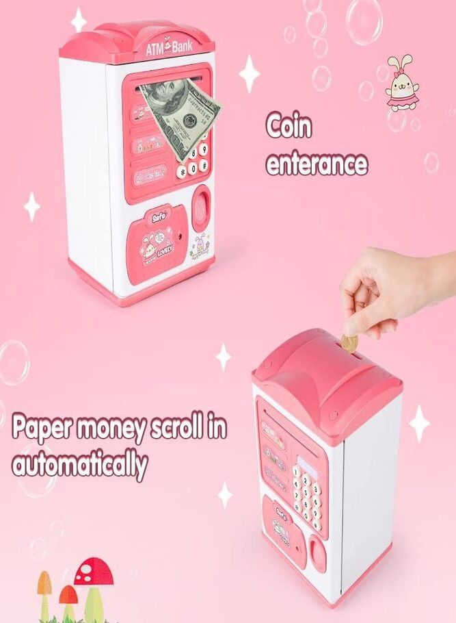 AMERTEER Pink ATM Bank Empower Your Child's Financial Journey Teaching Money Management and Responsibility - Image 2