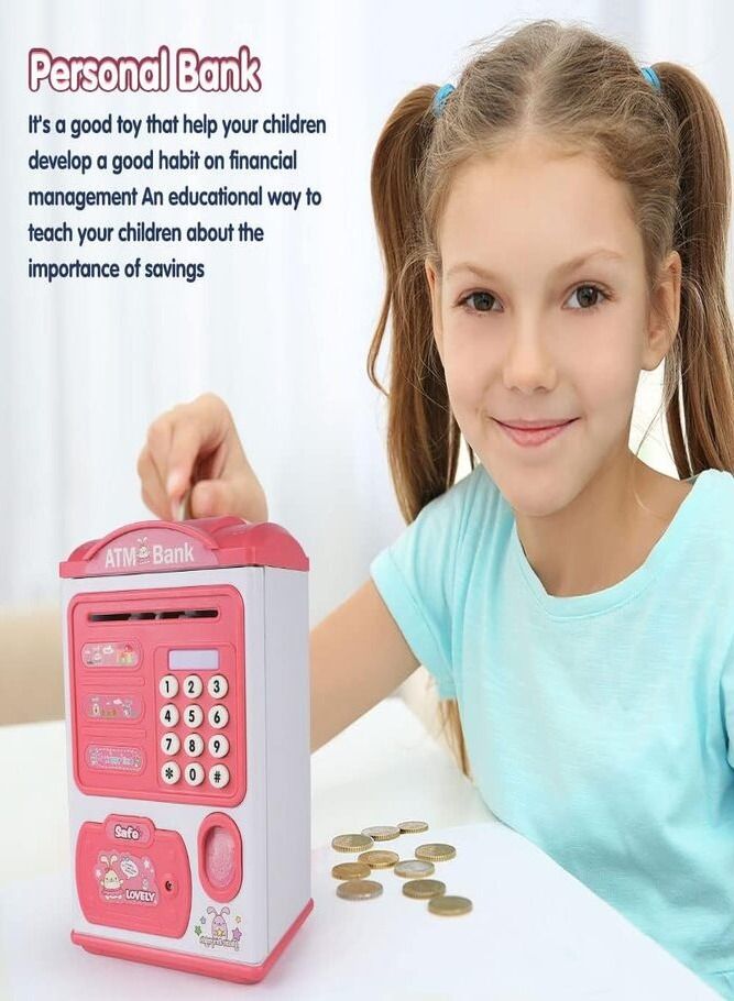 AMERTEER Pink ATM Bank Empower Your Child's Financial Journey Teaching Money Management and Responsibility - Image 3