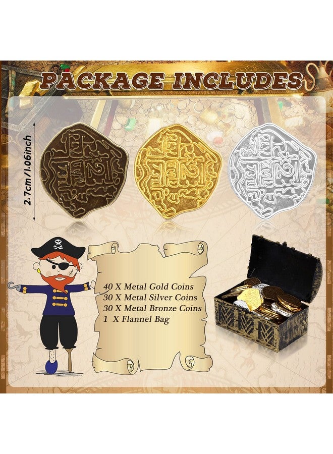 Hanaive 100 Pcs Metal Pirate Coins Treasure Chest Spanish Doubloon Fake Coins Tokens for Kids Board Games Pirate Party Cosplay (Novelty Style) - Image 2