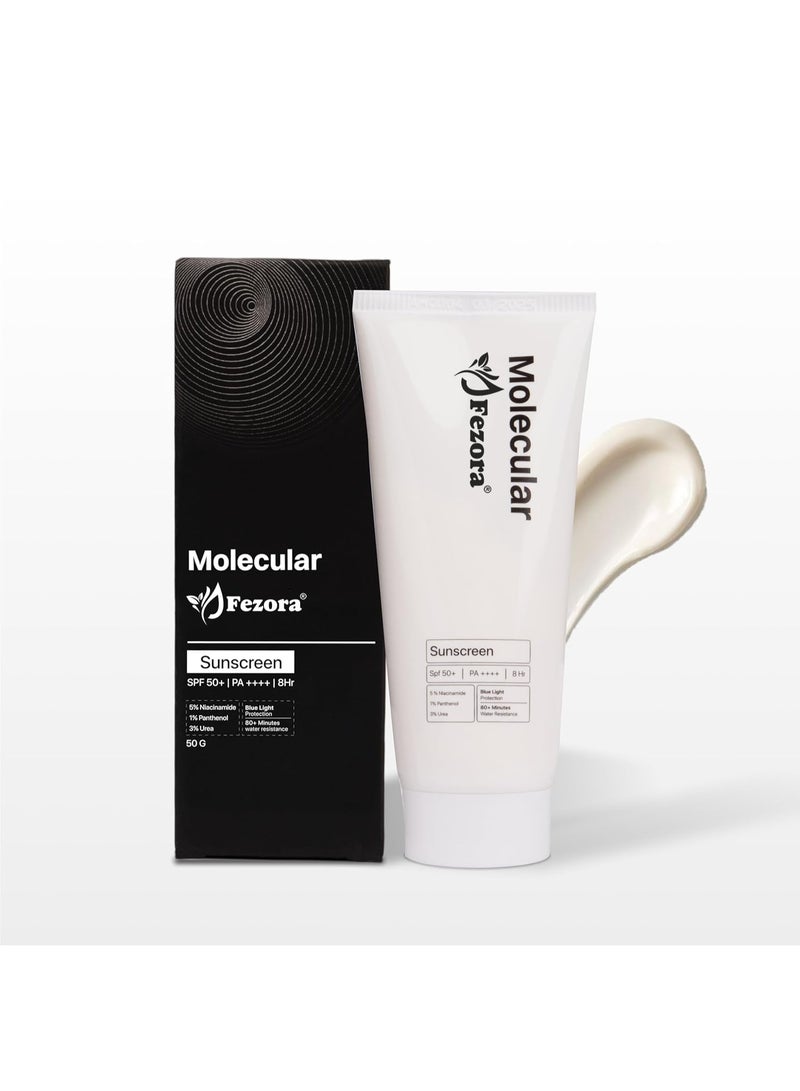 Fezora Molecular 5% Niacinamide Moisturizing Gel Sunscreen,Spf 50+ Pa++++|Clinically Tested In Usa|For Oily, Dry, Sensitive, Combination, Dull, Acne Prone Skin|8 Hr Protection|For Men & Women|50 G - Image 1