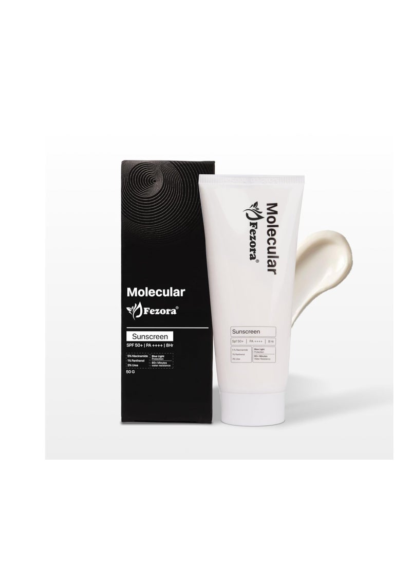 Fezora Molecular 5% Niacinamide Moisturizing Gel Sunscreen,Spf 50+ Pa++++|Clinically Tested In Usa|For Oily, Dry, Sensitive, Combination, Dull, Acne Prone Skin|8 Hr Protection|For Men & Women|50 G - Image 2