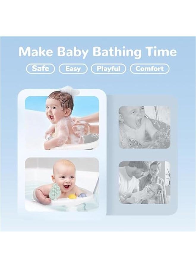 ميكسد Baby Bath Seat for Babies 6 Months & Up, Non-Slip Toddler Bath Seat for Baby Sitting Up, Safe Baby Bath tub Seat with Suction Cups, Soft Cushion, 5 Baby Bath Toys, Gray  - Image 4