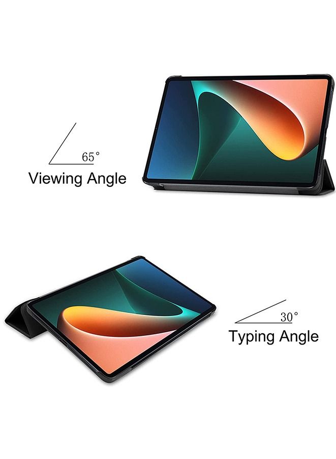 Muyixin Case For Xiaomi Pad 5/5 Pro, Premium PU Leather Case Flip Tablet Smart Magnetic Leather Case Bracket Case (Black) - Image 5
