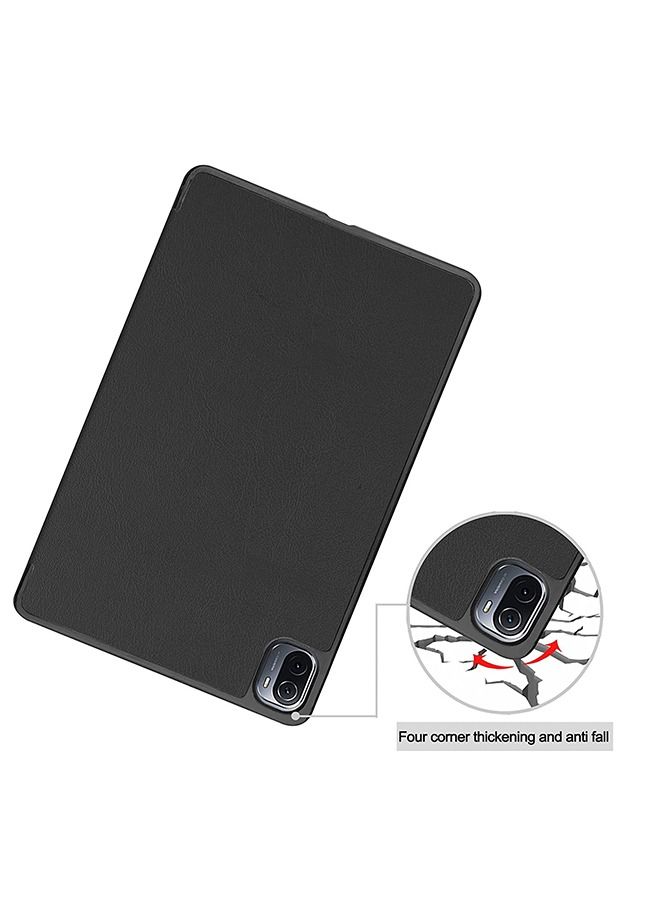 Muyixin Case For Xiaomi Pad 5/5 Pro, Premium PU Leather Case Flip Tablet Smart Magnetic Leather Case Bracket Case (Black) - Image 3