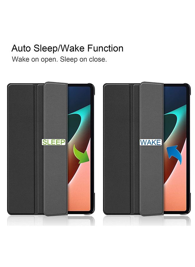 Muyixin Case For Xiaomi Pad 5/5 Pro, Premium PU Leather Case Flip Tablet Smart Magnetic Leather Case Bracket Case (Black) - Image 2