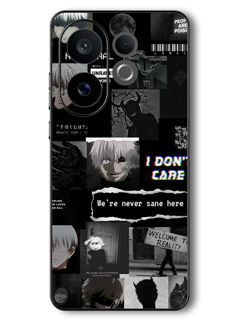 Theodor Case Compatible with Vivo V60 6.77 Inch Protection Shockproof Bumper Cover We're Never Sane Here - Image 1