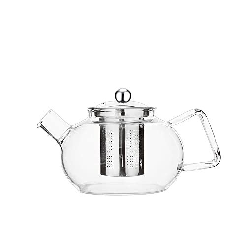 Incrizma Glass Teapot with Stainless Steel Infuser & Lid, Borosilicate Glass Tea Kettle Stovetop Safe, Blooming & Loose Leaf Teapot (1000 ml New) - Image 2