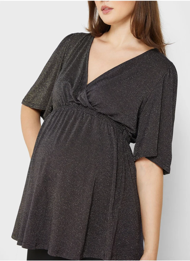 Only Maternity Surplice Neck Knitted Top