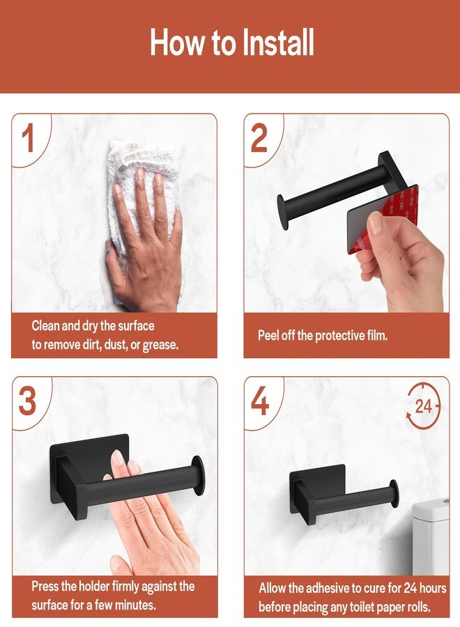 Empava Toilet Paper Holder, Self-Adhesive Toilet Paper Roll Holder for Bathroom and Washroom, No-Drill SUS 304 Stainless Steel,Matte Black - Image 5