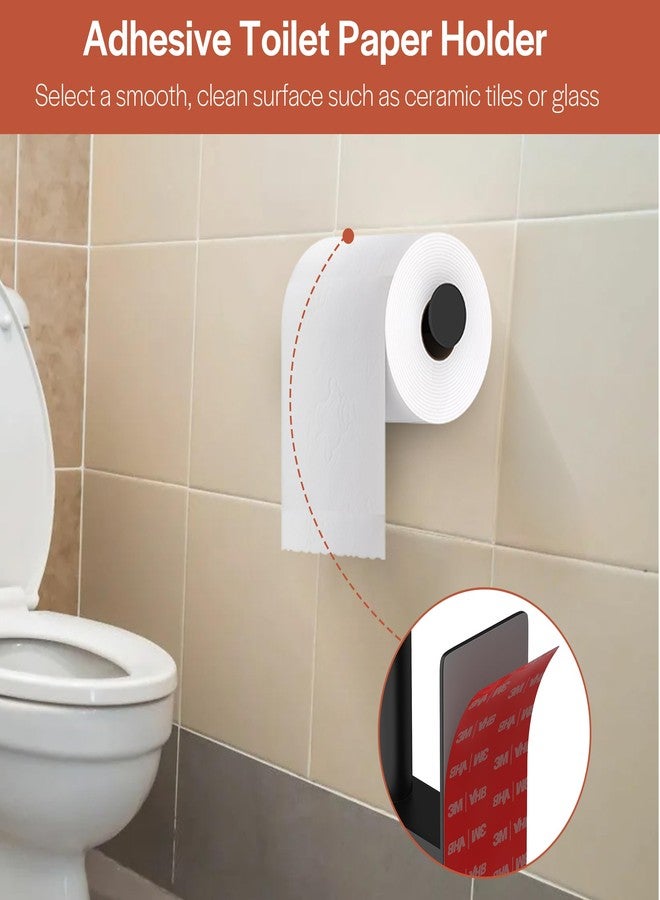 Empava Toilet Paper Holder, Self-Adhesive Toilet Paper Roll Holder for Bathroom and Washroom, No-Drill SUS 304 Stainless Steel,Matte Black - Image 3