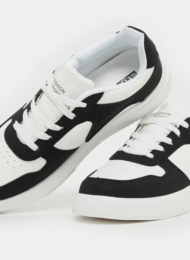 Styli Styli Abstract Color Block Lace Up Sneakers