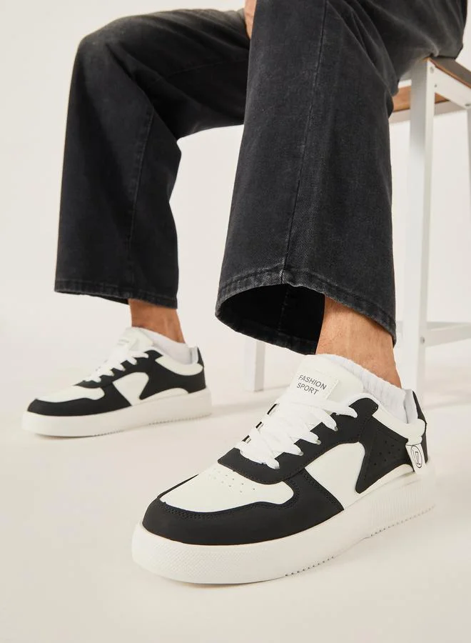 Styli Styli Abstract Color Block Lace Up Sneakers