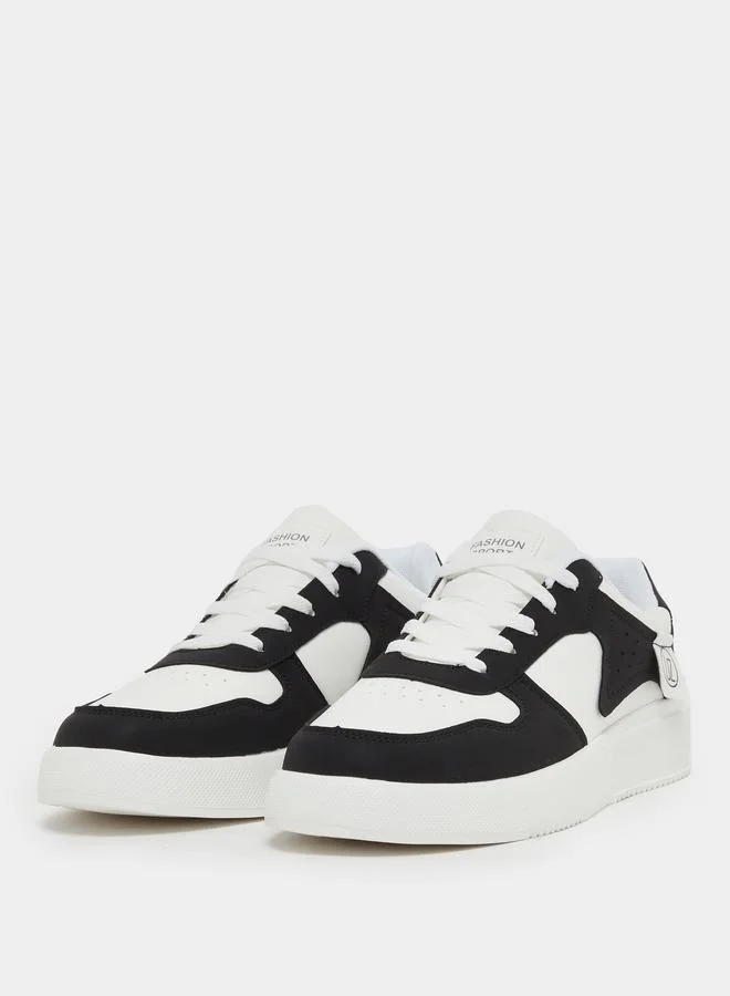 Styli Styli Abstract Color Block Lace Up Sneakers