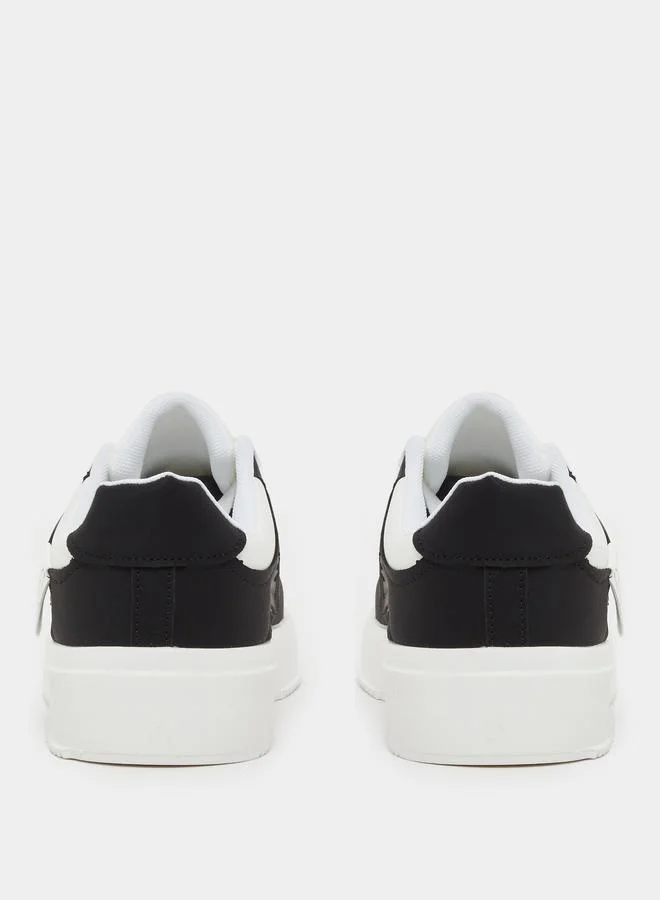 Styli Styli Abstract Color Block Lace Up Sneakers