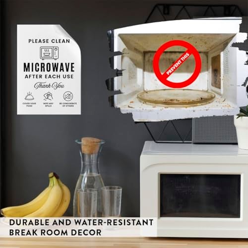 Andaz Press 4 Pack 4x5 Bathroom and Kitchen Rules Sign Break Room Essentials, Please Clean Up After Yourself Sign Breakroom Decor For Refrigerator, Microwave, Office Kitchen, Keep Bathroom Clean Sign - Image 5