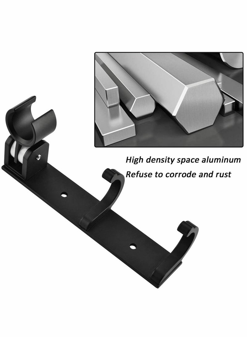 2 in 1 Wall Mounted Adjustable Shower Head Holder with Hanging Hooks, Bathroom Organizer Bracket Wand Holder, Towel Bath Brush Hook - Image 4