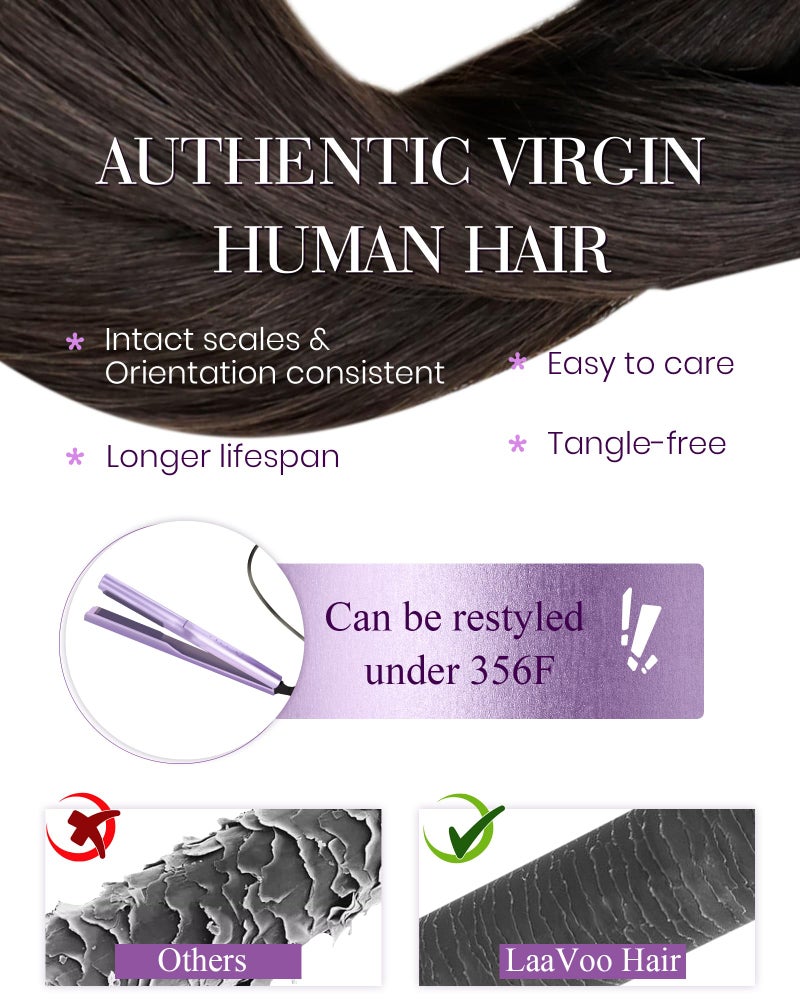 LaaVoo I Tip Human Hair Extensions Dark Brown I Tip Hair Extensions Human Hair Brown I Tips Hair Extensions Real Human Hair Cold Fusion Extensions 50s 50g 20 in - Image 4