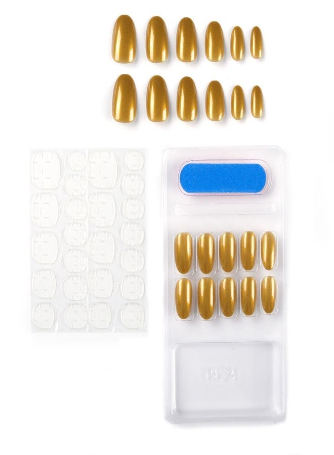 NAILWIND 24pcs Press on Nails | Natural Short False Nails Acrylic Full Cover Nails | Natural Fake Nails Delicate & Comfortable for Women and Girls (V-44) - Image 4