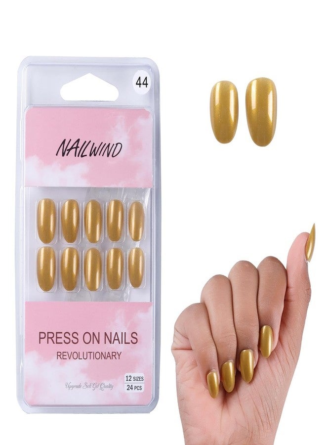 NAILWIND 24pcs Press on Nails | Natural Short False Nails Acrylic Full Cover Nails | Natural Fake Nails Delicate & Comfortable for Women and Girls (V-44) - Image 2